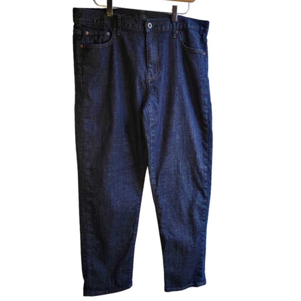 UNIQLO JEANS Wide-Fit Mid-Rise Tapered-Leg, Blue Color 68, Size 30
